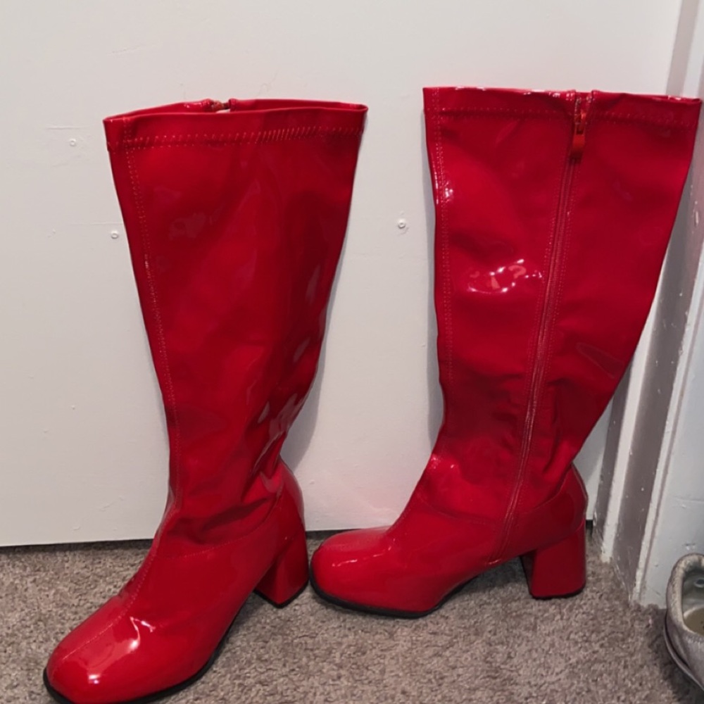 Red costume boots.